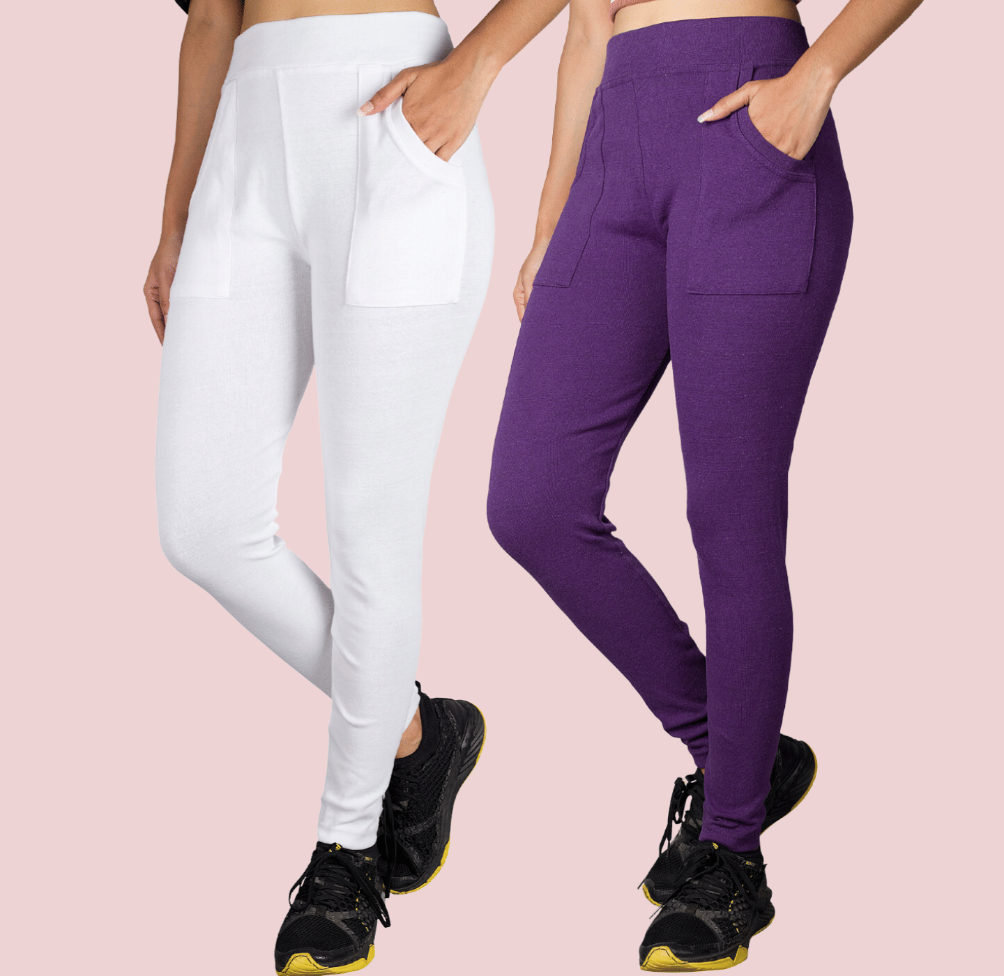     			KARARO JEGGINGS - Cotton Blend Skinny Fit White Women's Jeggings ( Pack of 2 )