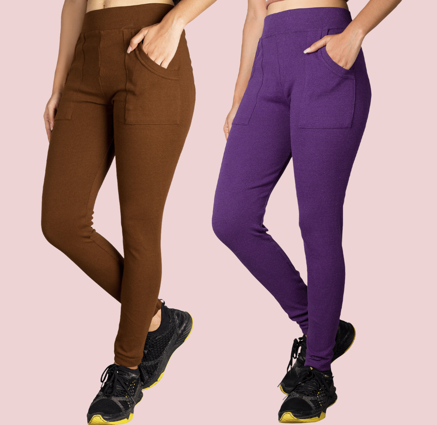     			KARARO JEGGINGS - Cotton Blend Skinny Fit Rust Women's Jeggings ( Pack of 2 )