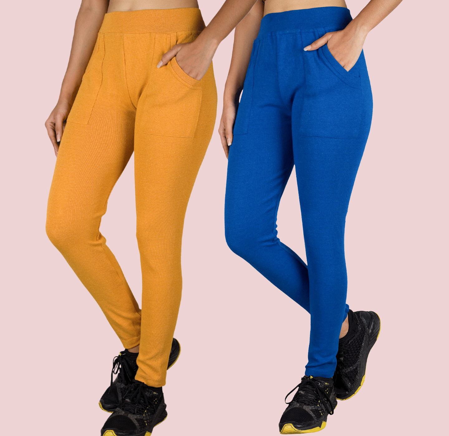     			KARARO JEGGINGS - Cotton Blend Skinny Fit Gold Women's Jeggings ( Pack of 2 )