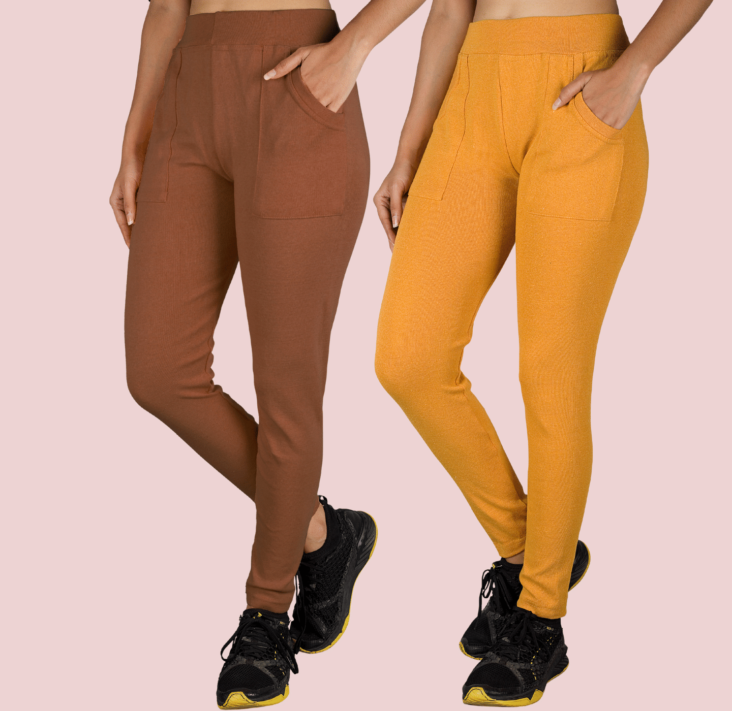     			KARARO JEGGINGS - Cotton Blend Skinny Fit Rust Women's Jeggings ( Pack of 2 )