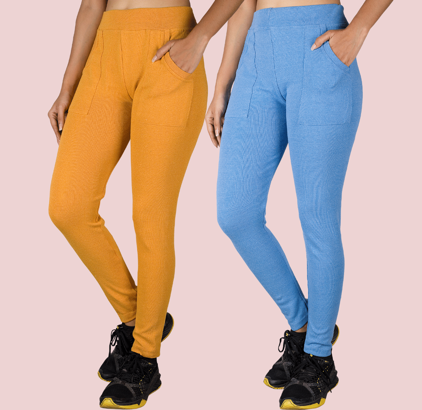     			KARARO JEGGINGS - Cotton Blend Skinny Fit Gold Women's Jeggings ( Pack of 2 )