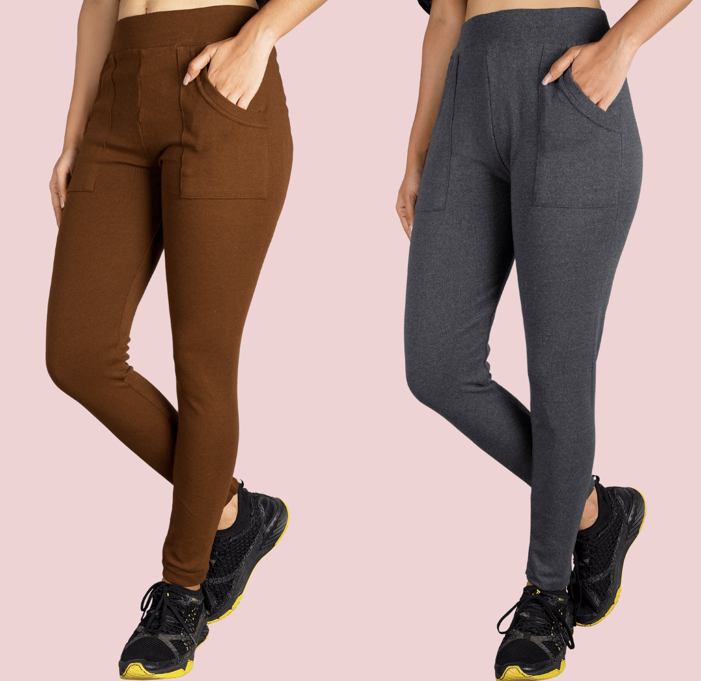     			KARARO JEGGINGS - Cotton Blend Skinny Fit Rust Women's Jeggings ( Pack of 2 )