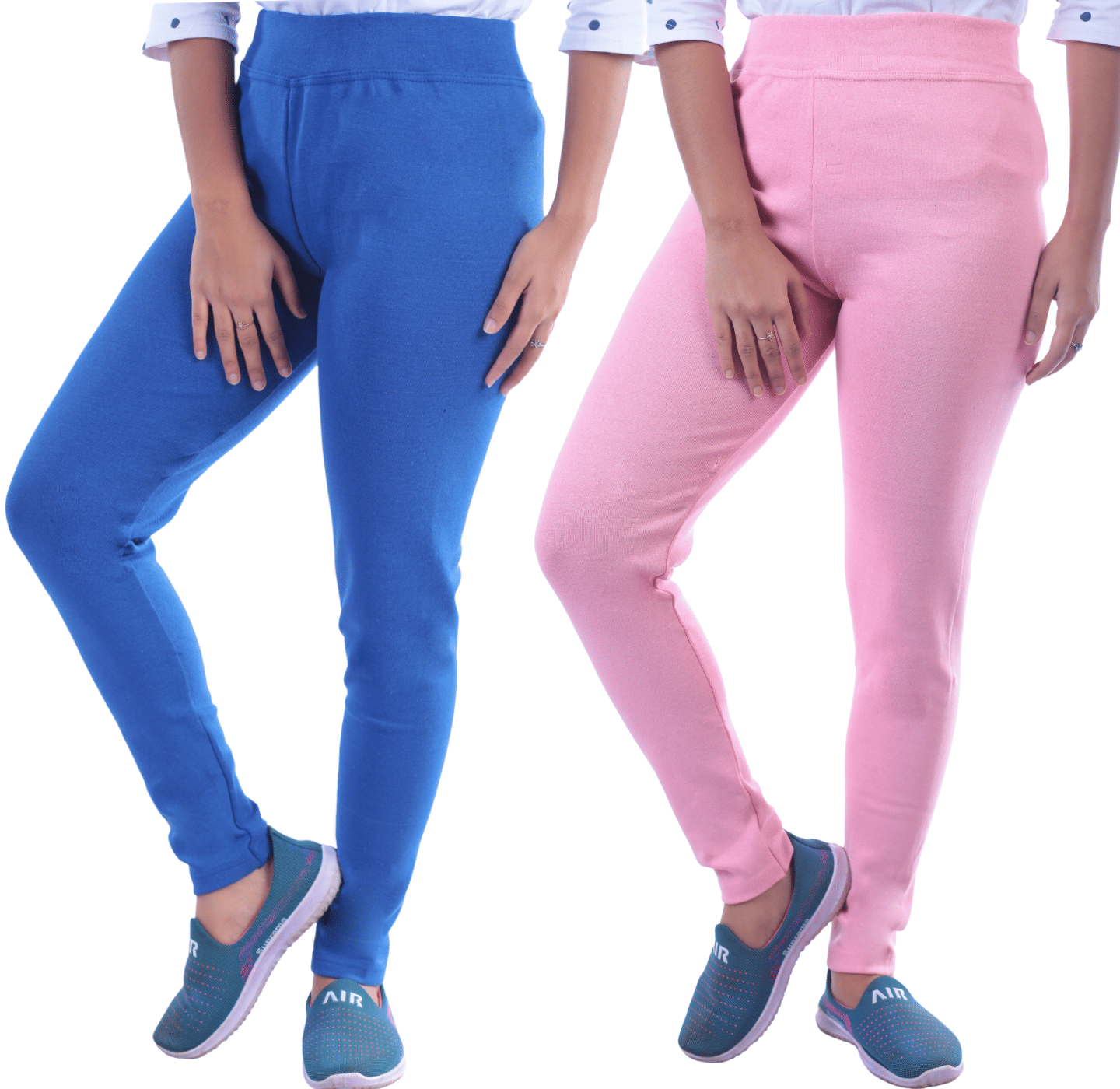     			KARARO JEGGINGS - Cotton Blend Skinny Fit Light Blue Women's Jeggings ( Pack of 2 )