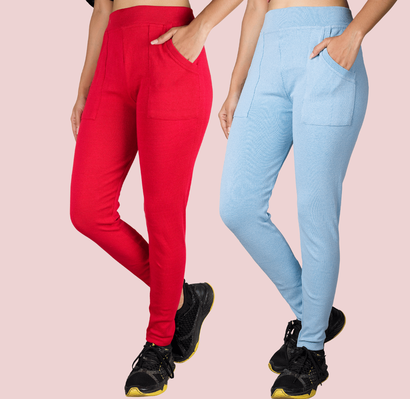 KARARO JEGGINGS - Cotton Blend Skinny Fit Red Women's Jeggings ( Pack of 2 ) KARARO JEGGINGS - Cotton Blend Skinny Fit Red Women's Jeggings ( Pack of 2 )