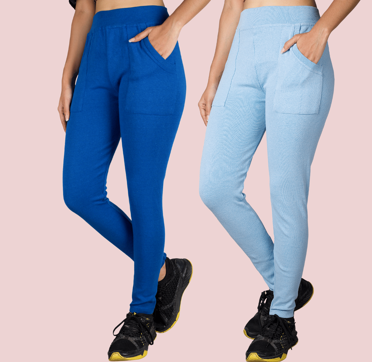     			KARARO JEGGINGS - Cotton Blend Skinny Fit Blue Women's Jeggings ( Pack of 2 )