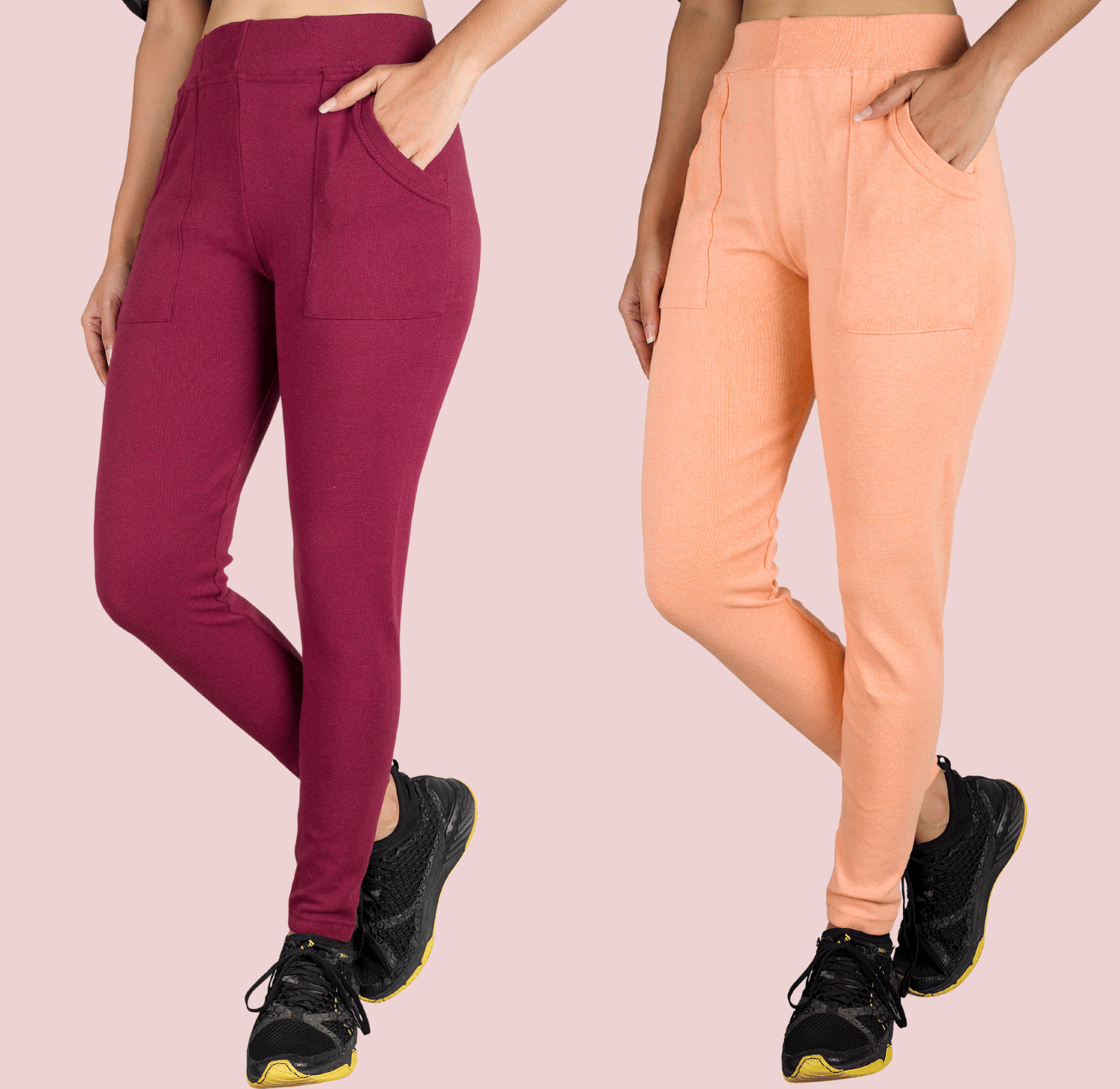 KARARO JEGGINGS - Cotton Blend Skinny Fit Maroon Women's Jeggings ( Pack of 2 ) KARARO JEGGINGS - Cotton Blend Skinny Fit Maroon Women's Jeggings ( Pack of 2 )