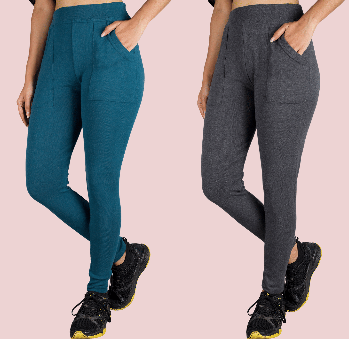     			KARARO JEGGINGS - Cotton Blend Skinny Fit Teal Women's Jeggings ( Pack of 2 )