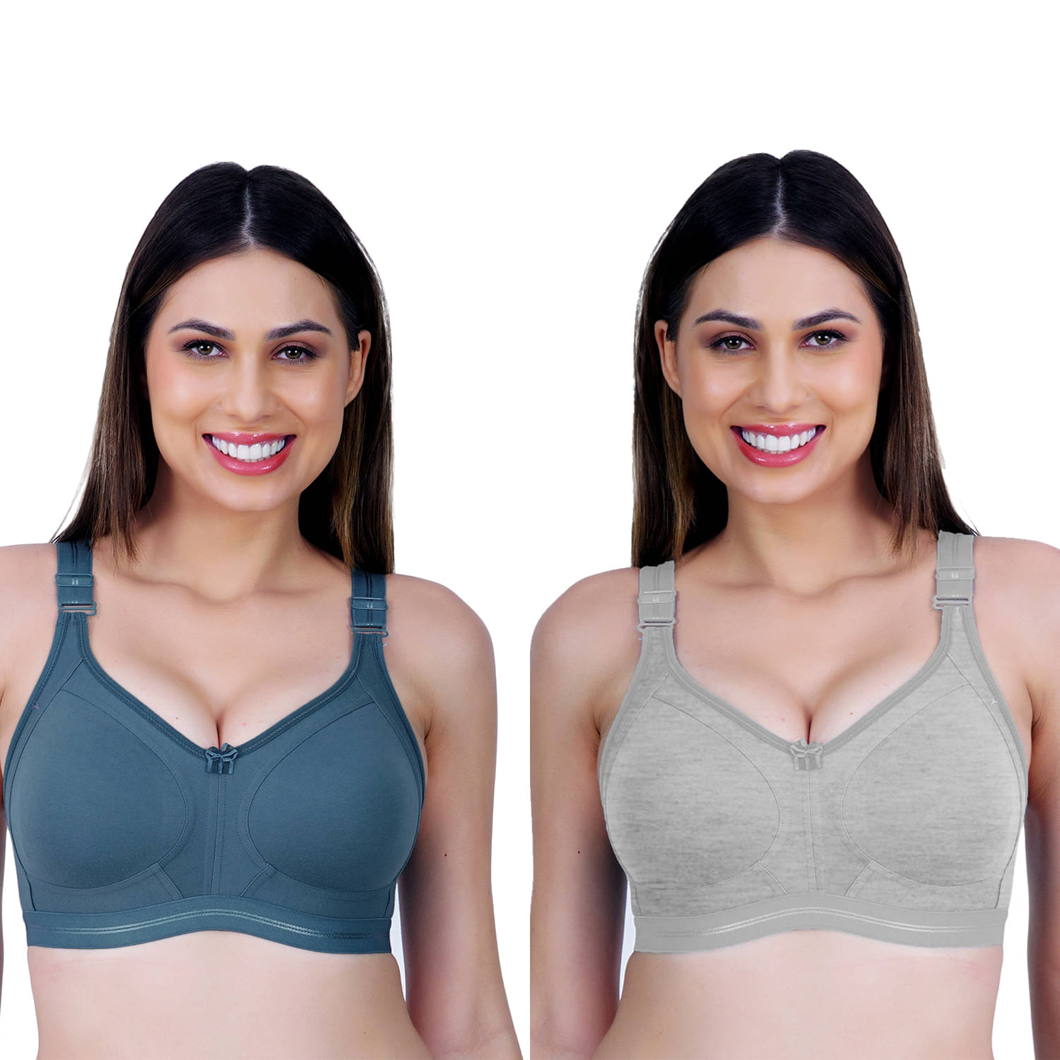 Ladyland Pack of 2 Cotton Blend Non Padded Everyday Bra For Women ( Multicolor ) Ladyland Pack of 2 Cotton Blend Non Padded Everyday Bra For Women ( Multicolor )
