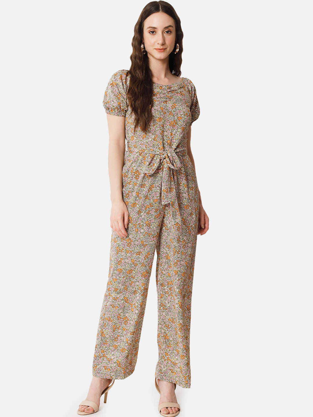    			OTIRA Women's Printed Crepe Jumpsuit ( Multicolor )