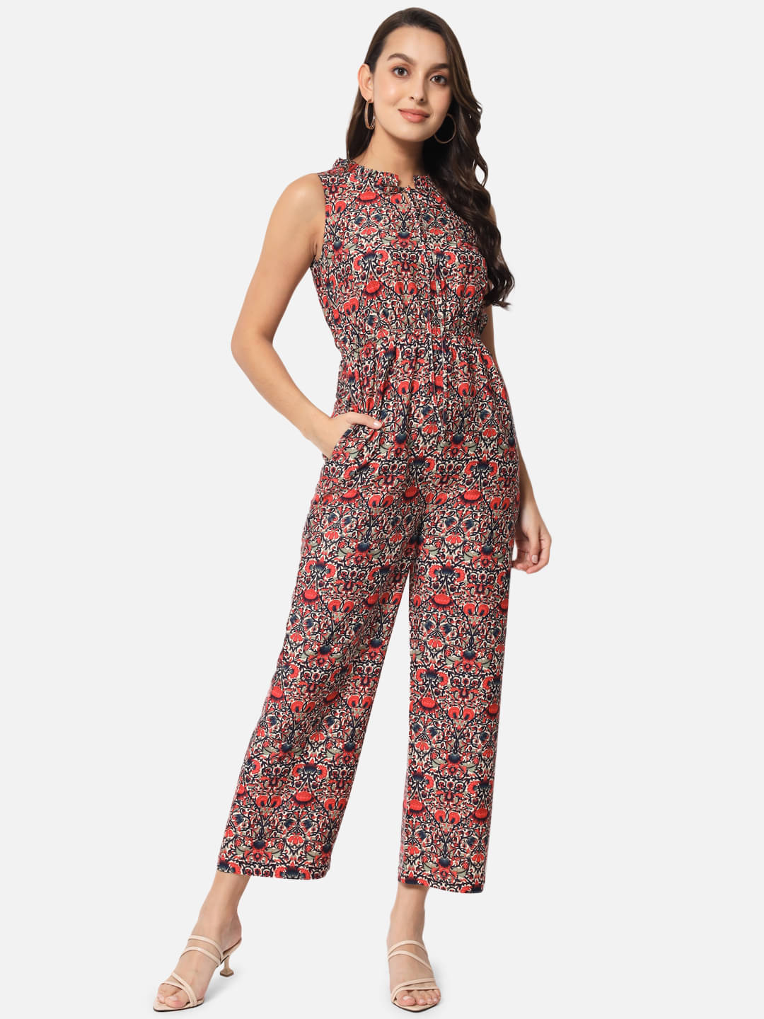     			OTIRA Women's Printed Crepe Jumpsuit ( Multicolor )