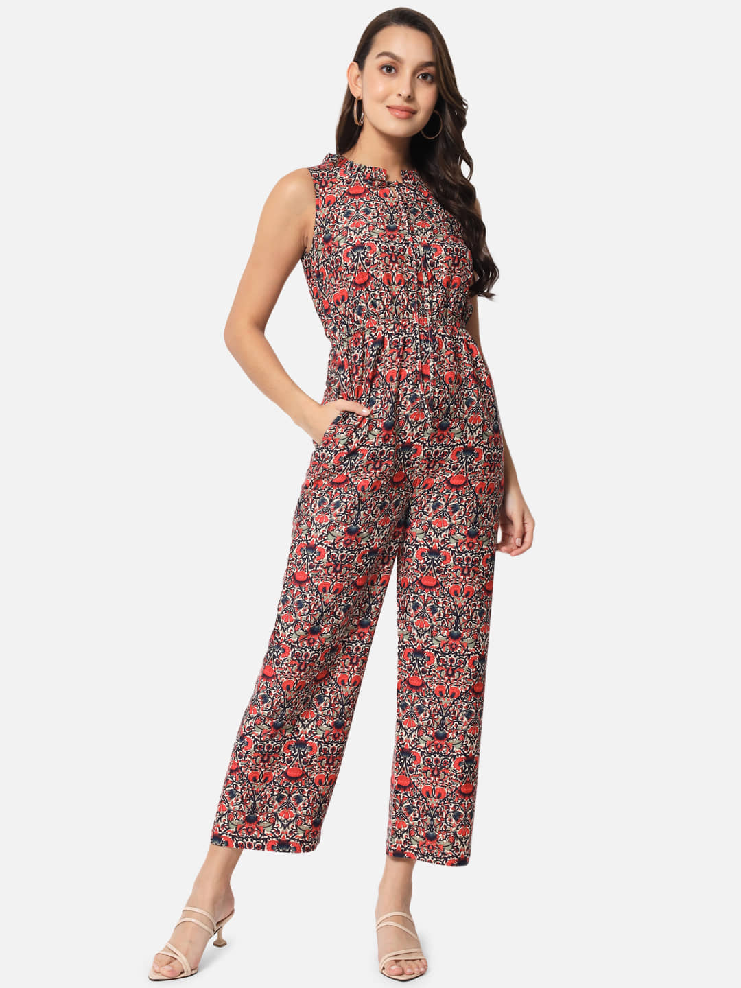 OTIRA Women's Printed Crepe Jumpsuit ( Multicolor )