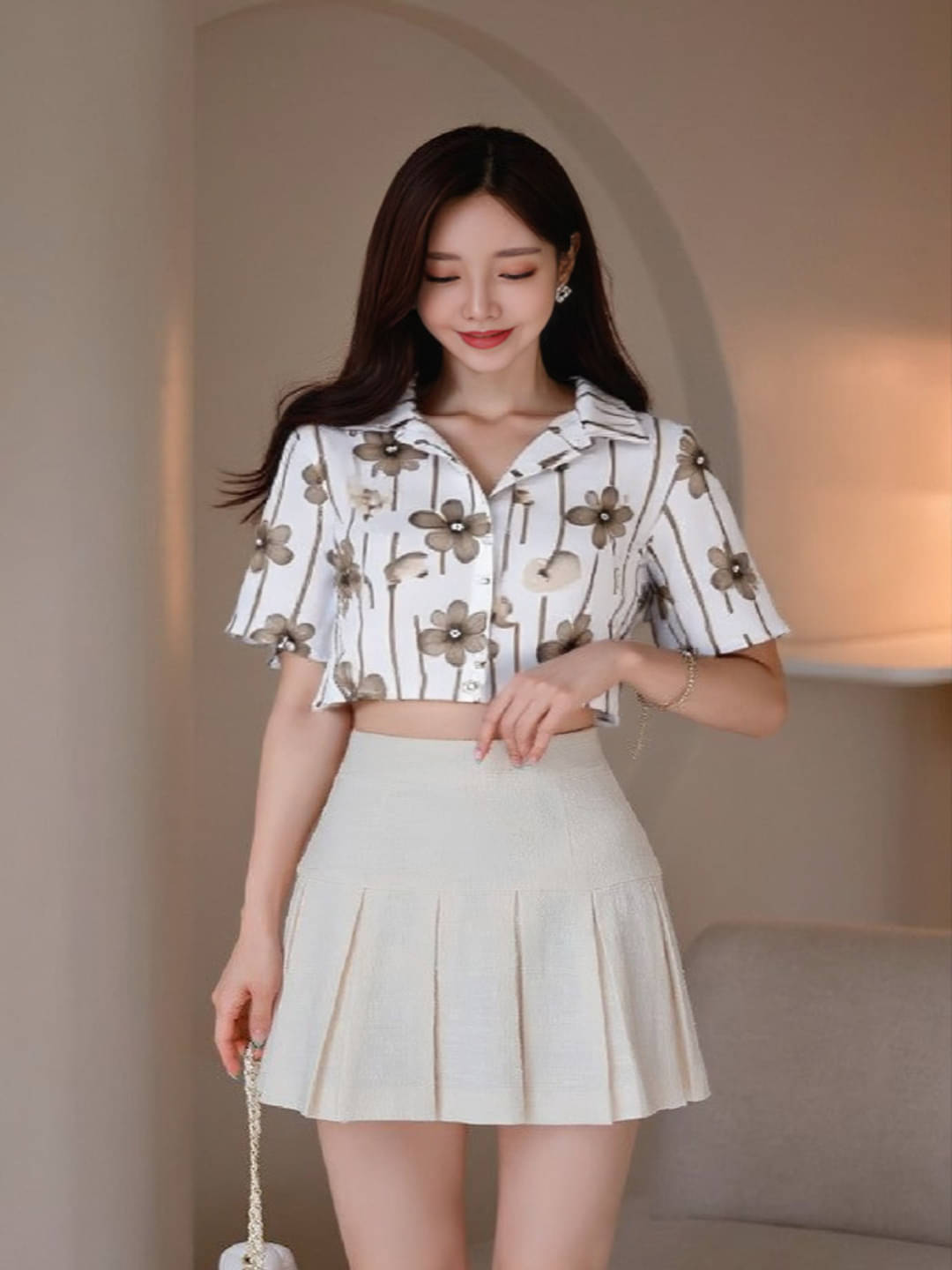 PLUS PARADISE Women Printed Cotton Shirt ( White ) PLUS PARADISE Women Printed Cotton Shirt ( White )