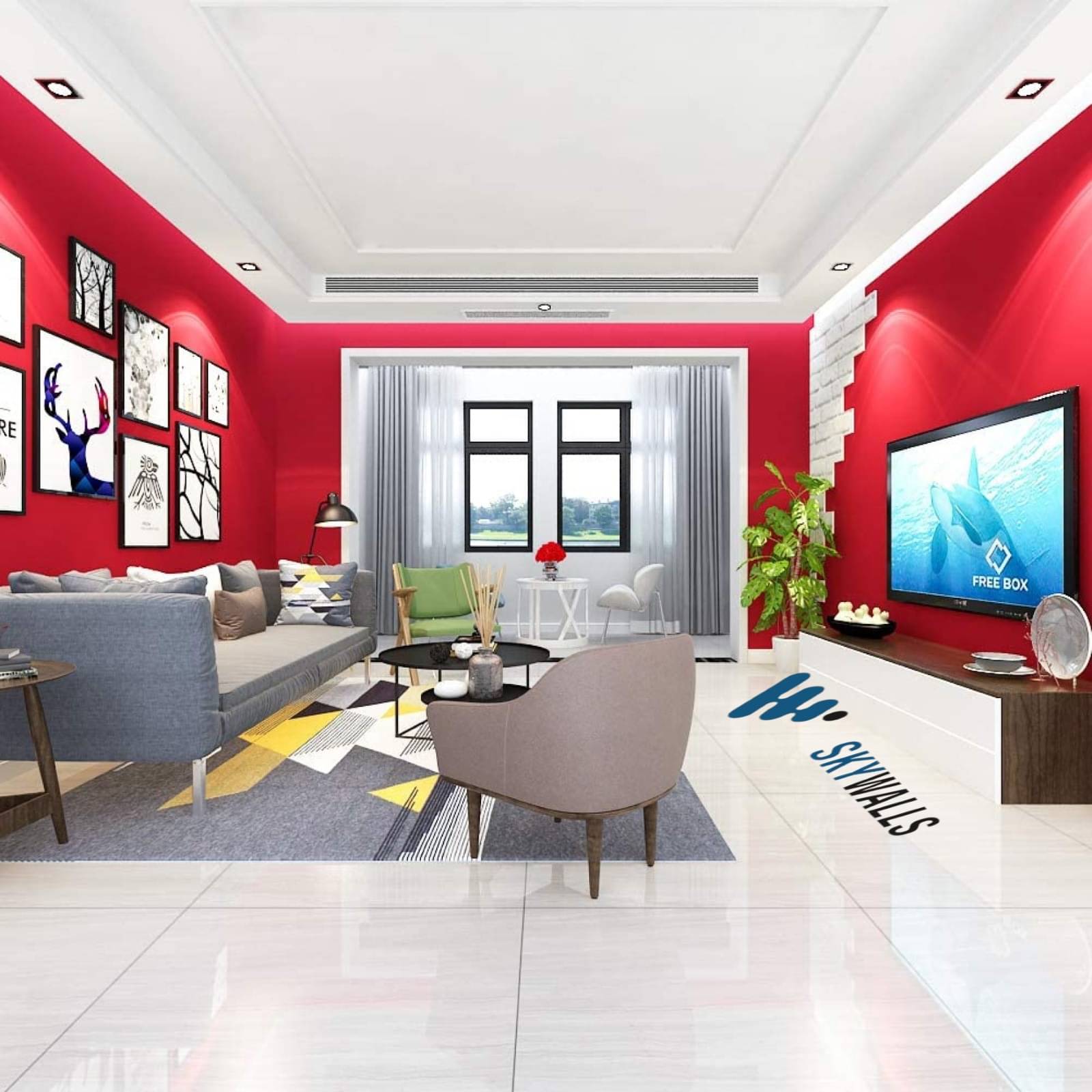 REDBLOOM Abstract Wallpaper ( 45 x 300 ) cm ( Pack of 1 ) REDBLOOM Abstract Wallpaper ( 45 x 300 ) cm ( Pack of 1 )