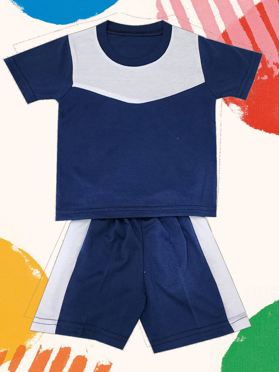 RELANE Pack of 1 Boys Cotton Blend T-Shirt & Shorts Set ( Blue ) RELANE Pack of 1 Boys Cotton Blend T-Shirt & Shorts Set ( Blue )