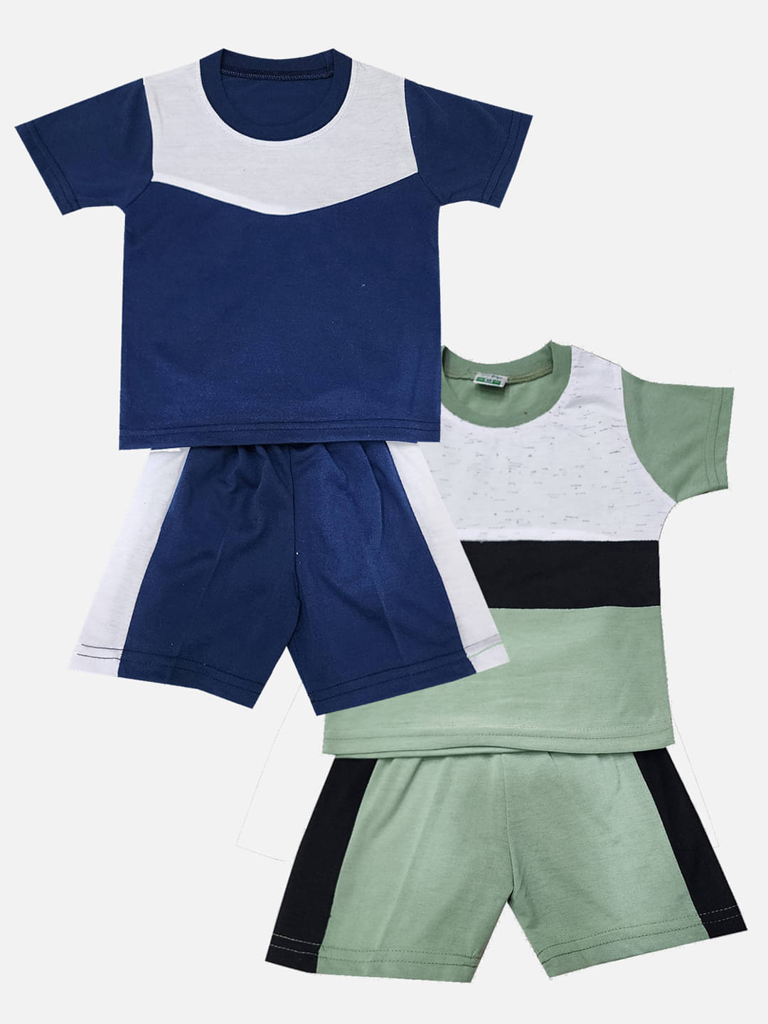 RELANE Pack of 2 Baby Boys Cotton Blend T-Shirt & Shorts Set ( Blue ) RELANE Pack of 2 Baby Boys Cotton Blend T-Shirt & Shorts Set ( Blue )