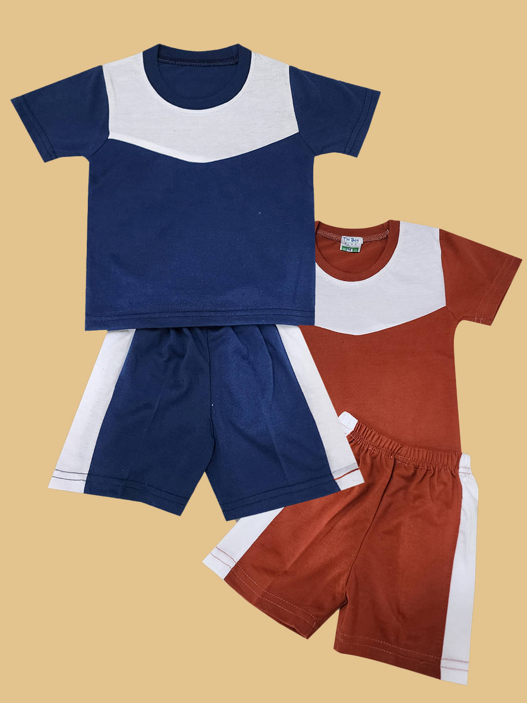     			RELANE Pack of 2 Boys Cotton Blend T-Shirt & Shorts Set ( Blue )