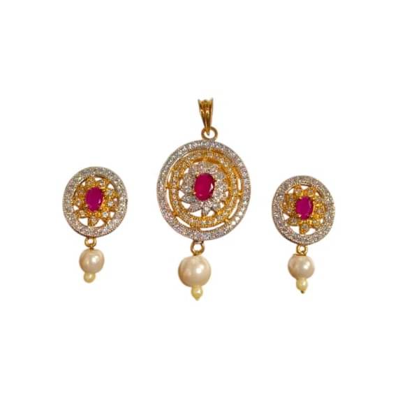     			RinGold Red Pendant set ( Pack of 1 )
