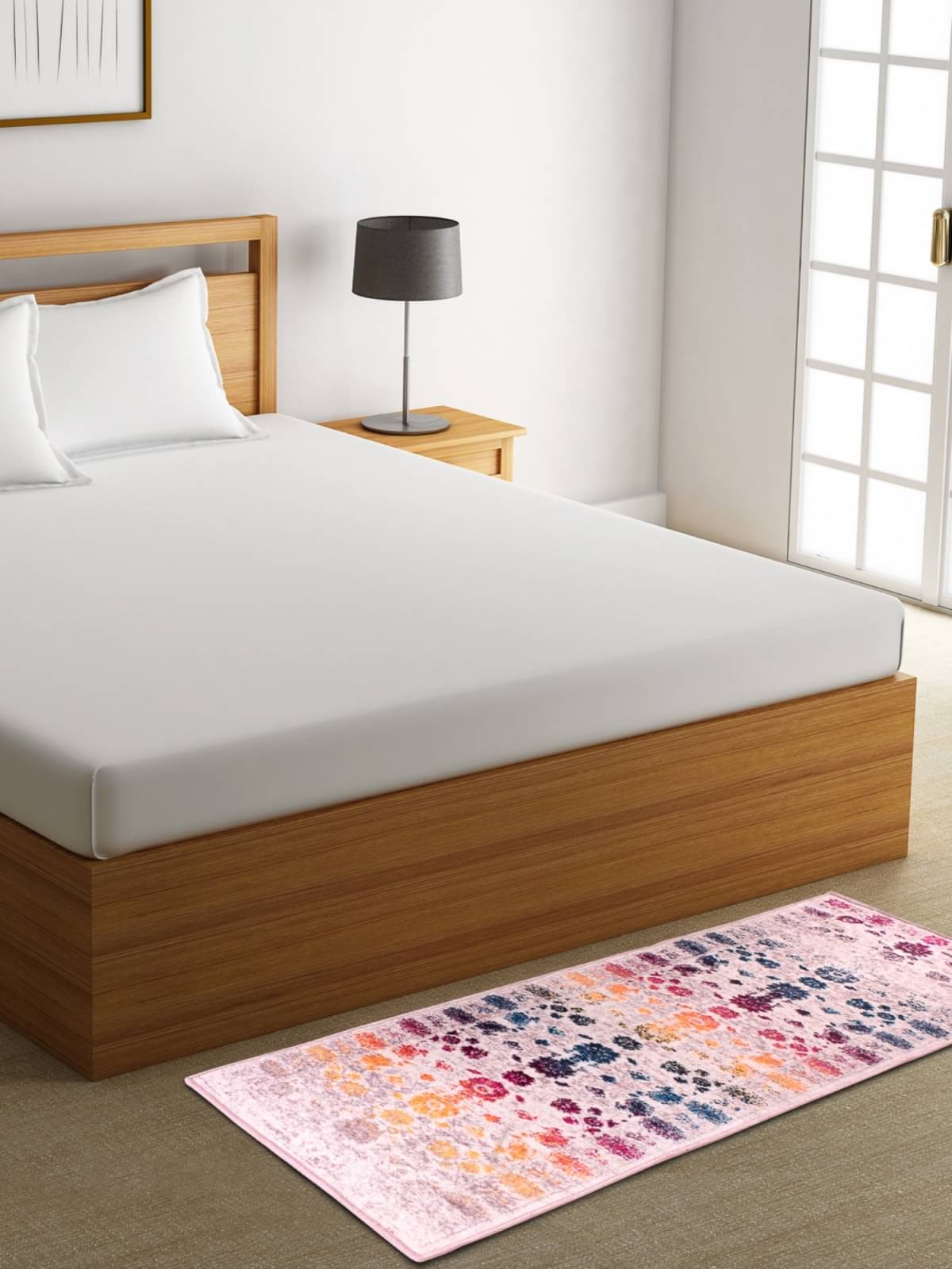     			Romee Beige Runner Single Chennile Floral Other Sizes Ft