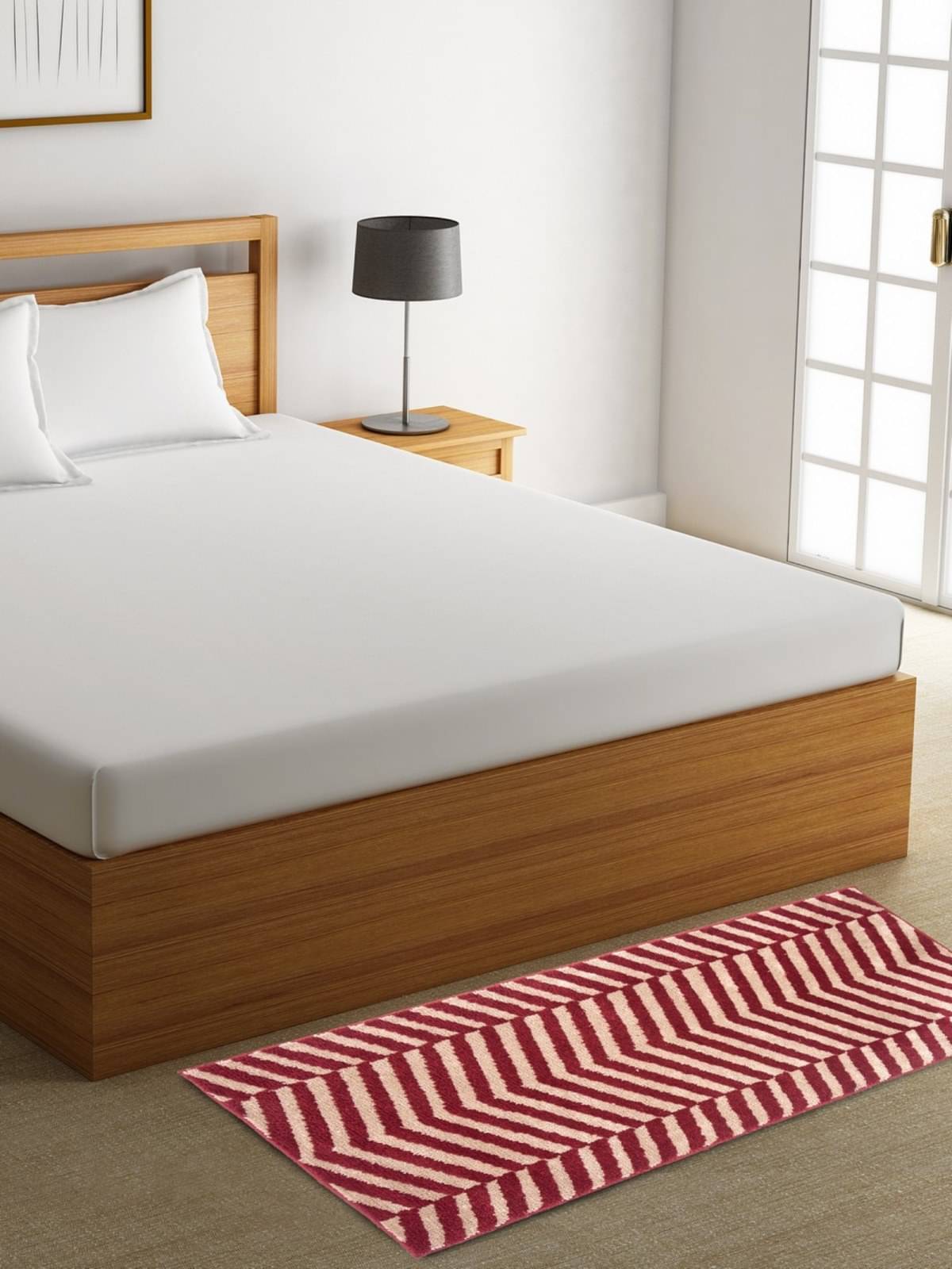     			Romee Red Runner Single Microfibre Geometrical Other Sizes Ft