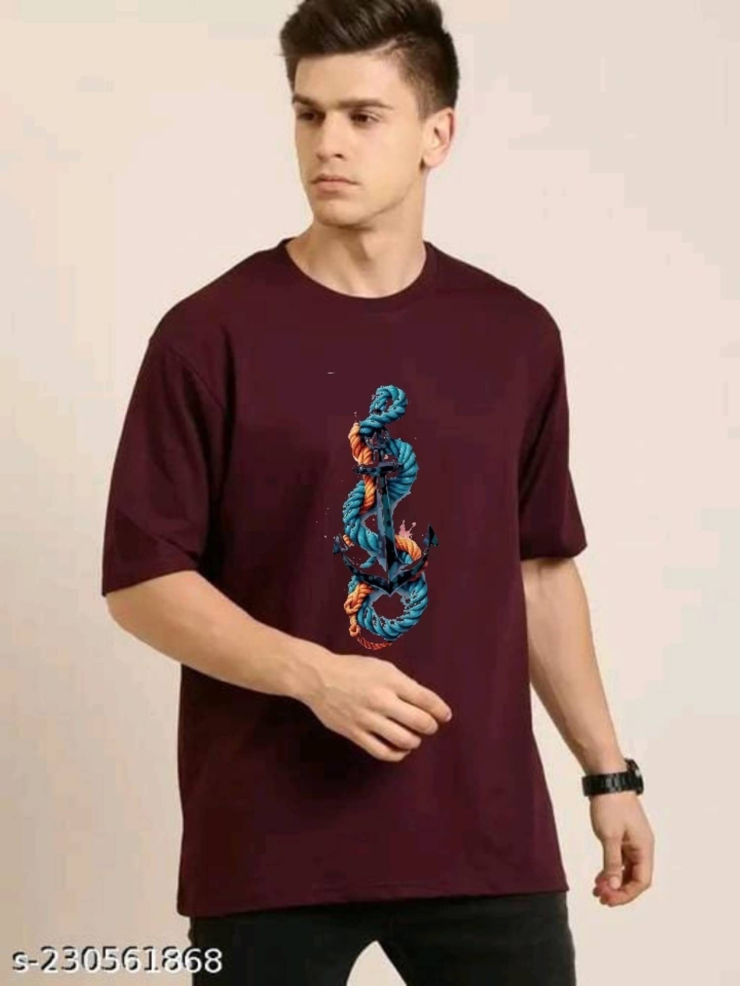 SPAB Men Cotton Blend Regular Fit Printed T-Shirt ( Maroon ) SPAB Men Cotton Blend Regular Fit Printed T-Shirt ( Maroon )