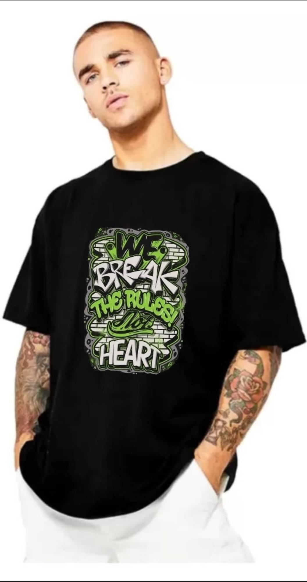    			SPAB Men Cotton Blend Regular Fit Printed T-Shirt ( Black )