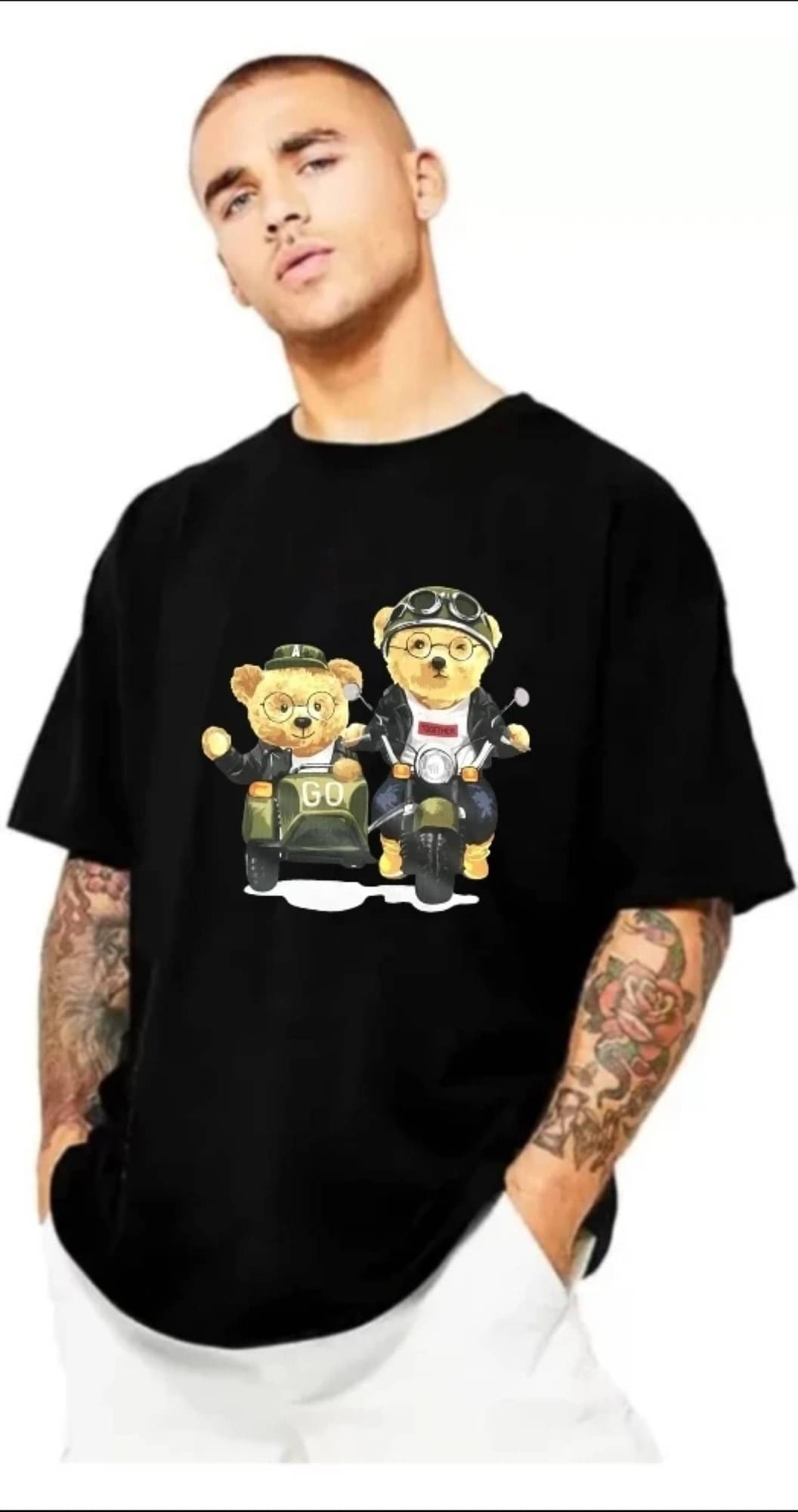     			SPAB Men Cotton Blend Regular Fit Printed T-Shirt ( Black )