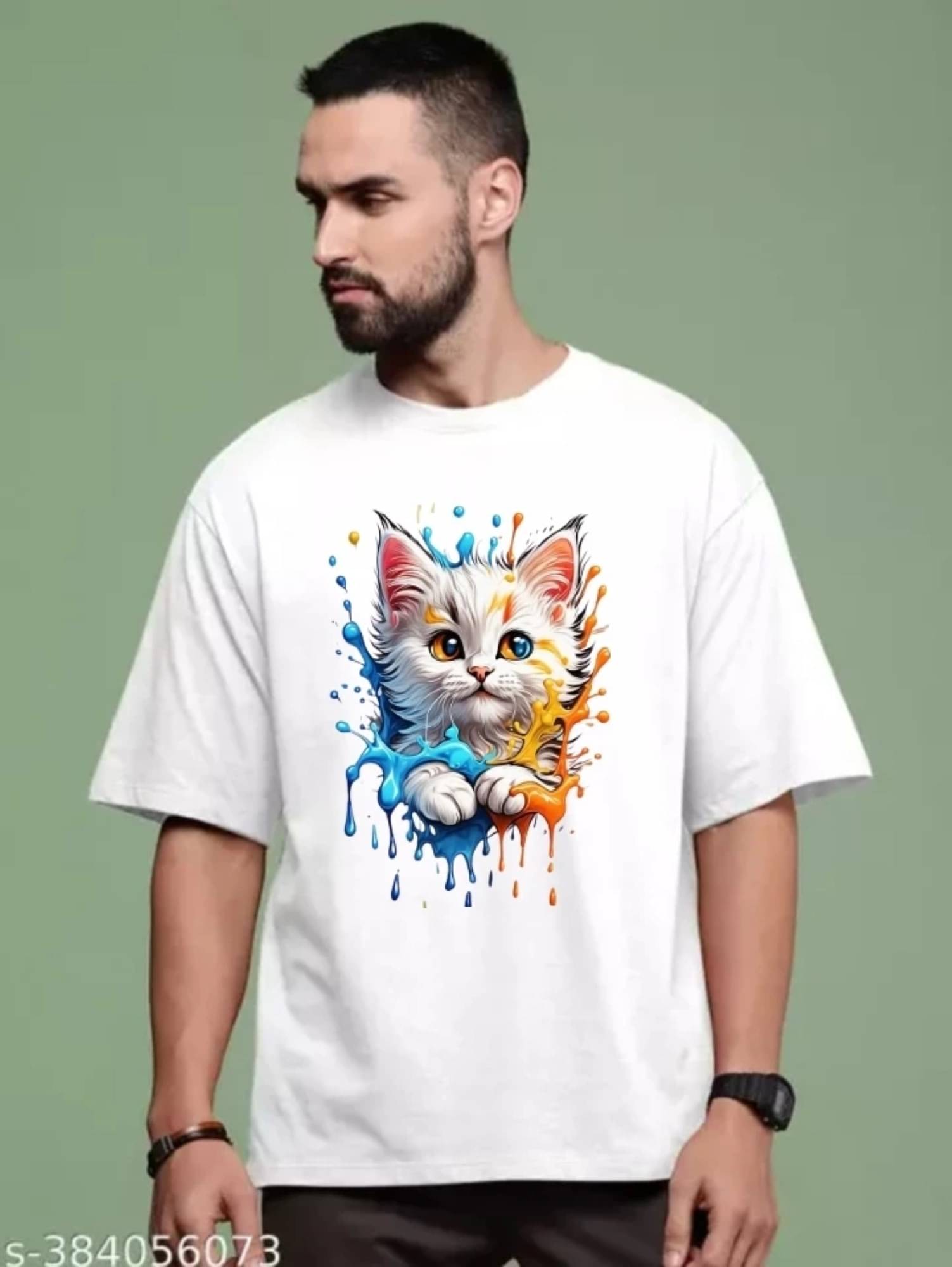     			SPAB Men Cotton Blend Regular Fit Printed T-Shirt ( White )