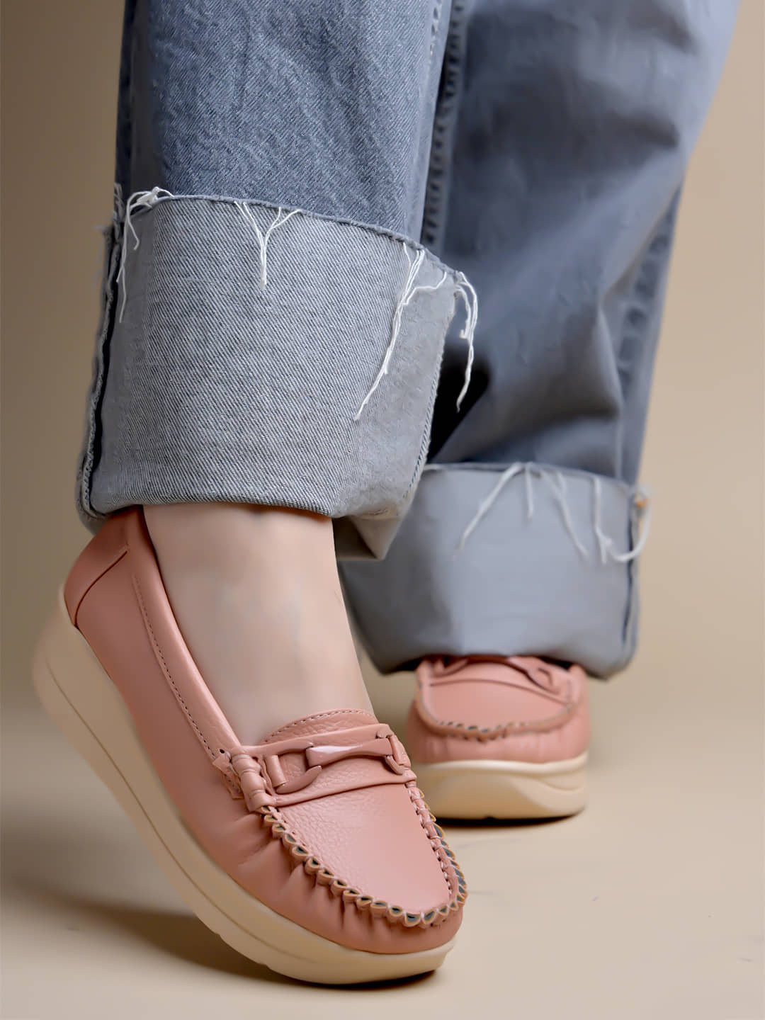 Shoetopia Peach Women's Loafers - Casual Shoes | Buy online on ZillyBuy