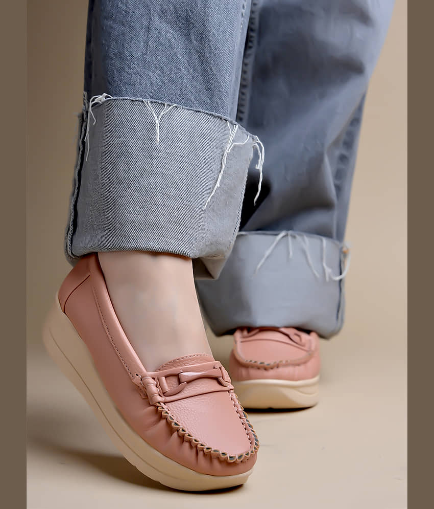 Shoetopia Peach Women's Loafers - Casual Shoes | Buy online on ZillyBuy