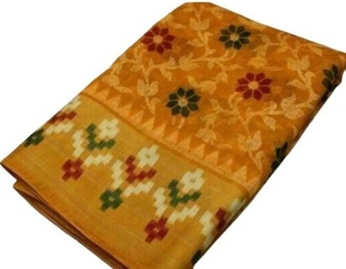     			Suali Art Silk Printed Saree With Unstitched Blouse Piece ( Yellow )
