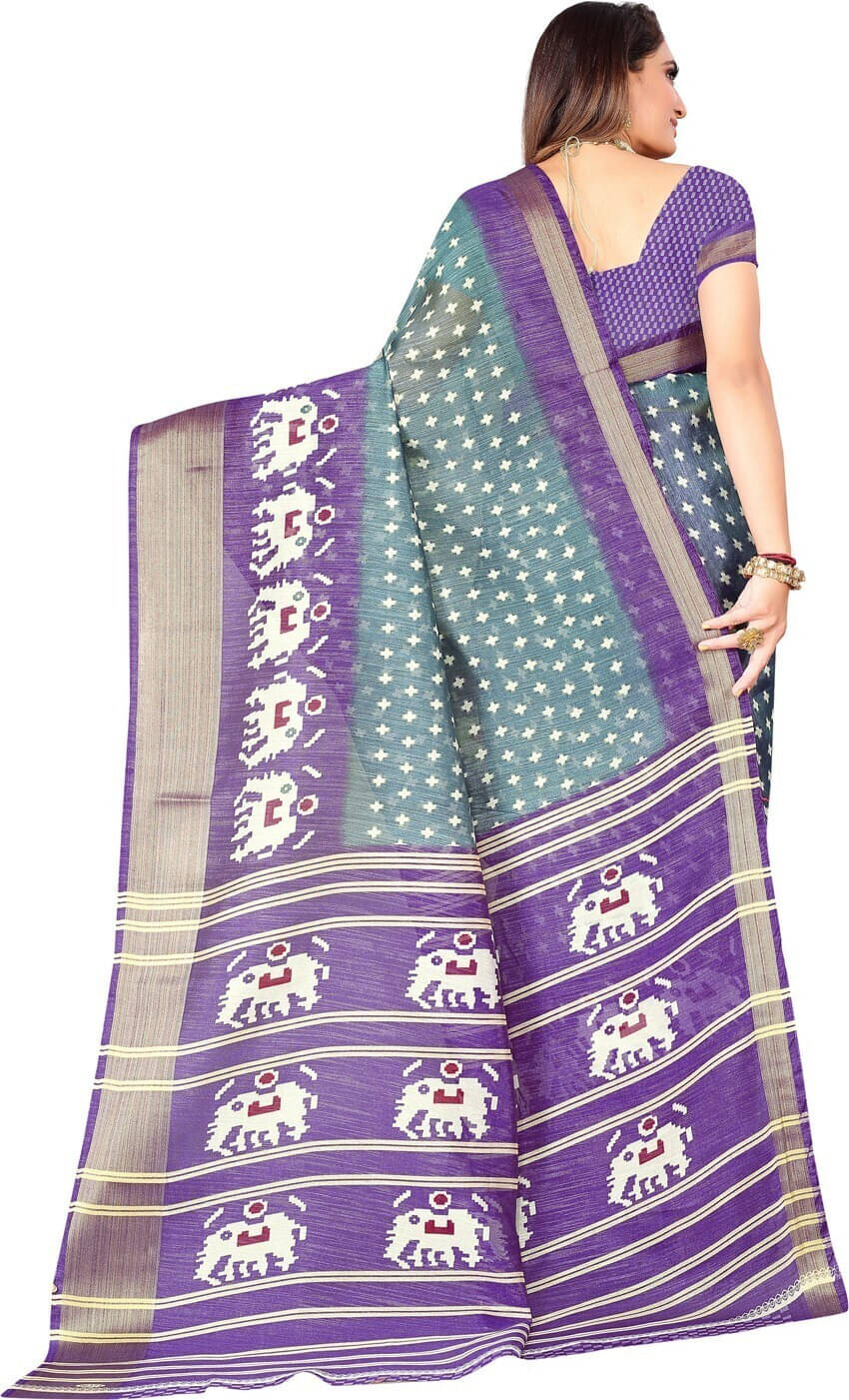 Suali Art Silk Printed Saree With Unstitched Blouse Piece ( Multicolor ) Suali Art Silk Printed Saree With Unstitched Blouse Piece ( Multicolor )