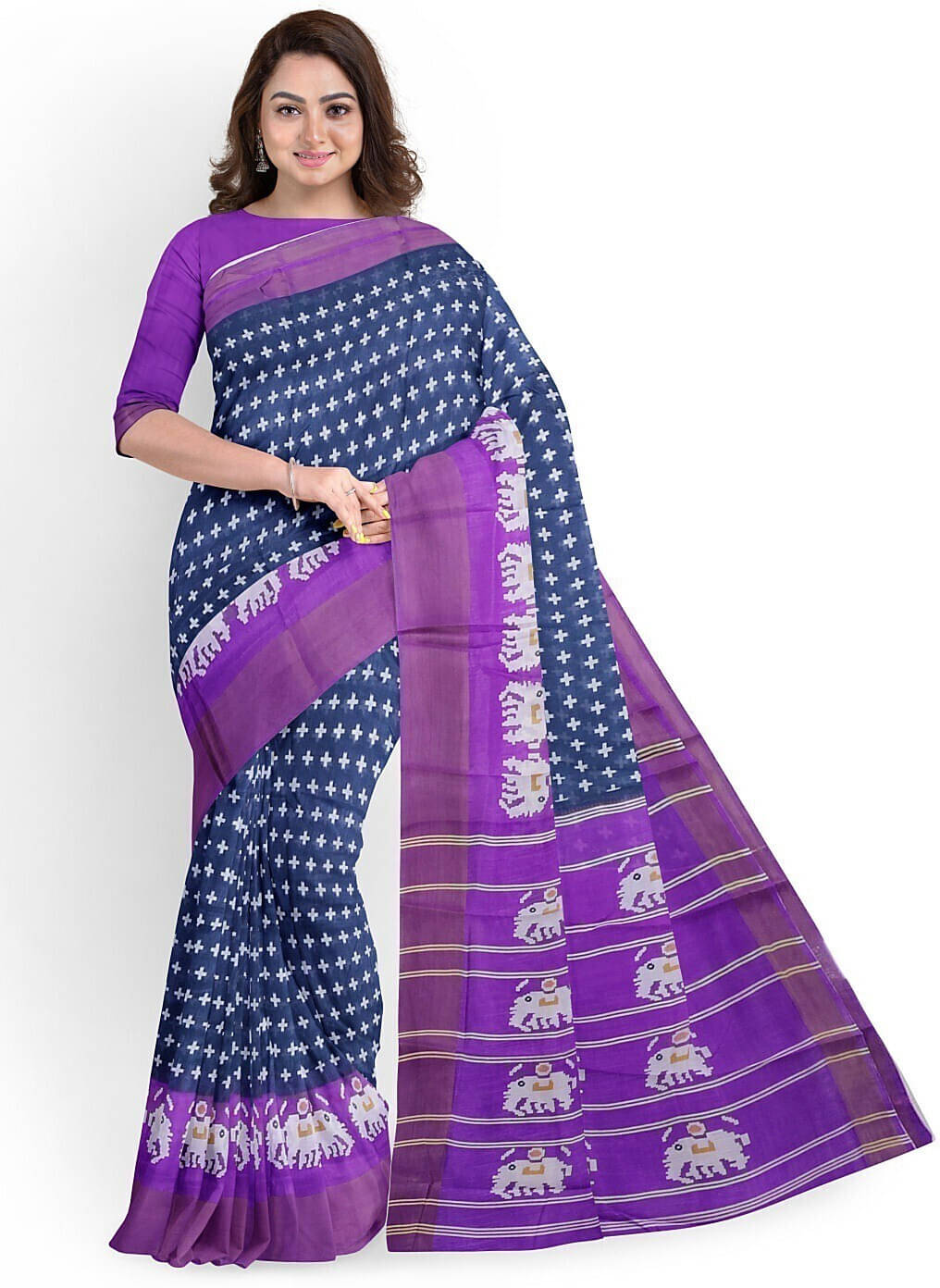     			Suali Art Silk Printed Saree With Unstitched Blouse Piece ( Grey )