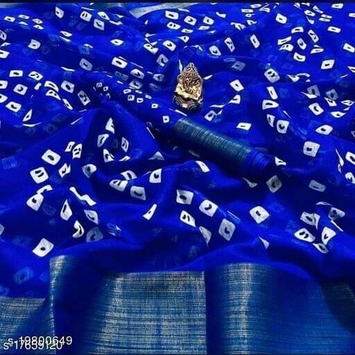     			Suali Art Silk Printed Saree With Unstitched Blouse Piece ( Blue )