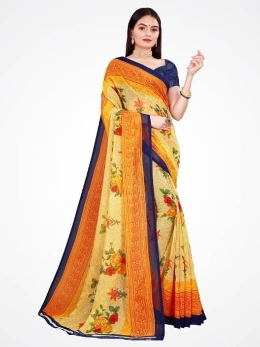 Suali Art Silk Printed Saree With Unstitched Blouse Piece ( Beige ) Suali Art Silk Printed Saree With Unstitched Blouse Piece ( Beige )