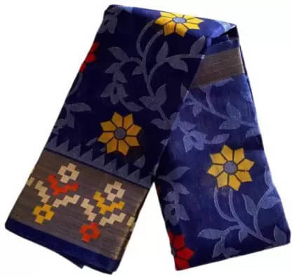     			Suali Art Silk Printed Saree With Unstitched Blouse Piece ( Blue )