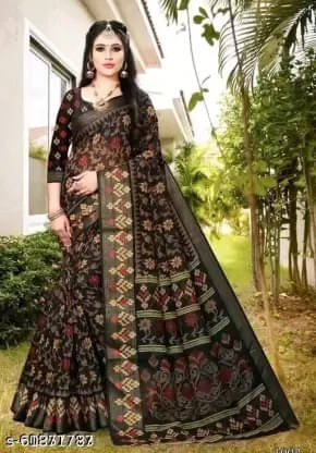 Suali Art Silk Printed Saree With Unstitched Blouse Piece ( Multicolor ) Suali Art Silk Printed Saree With Unstitched Blouse Piece ( Multicolor )