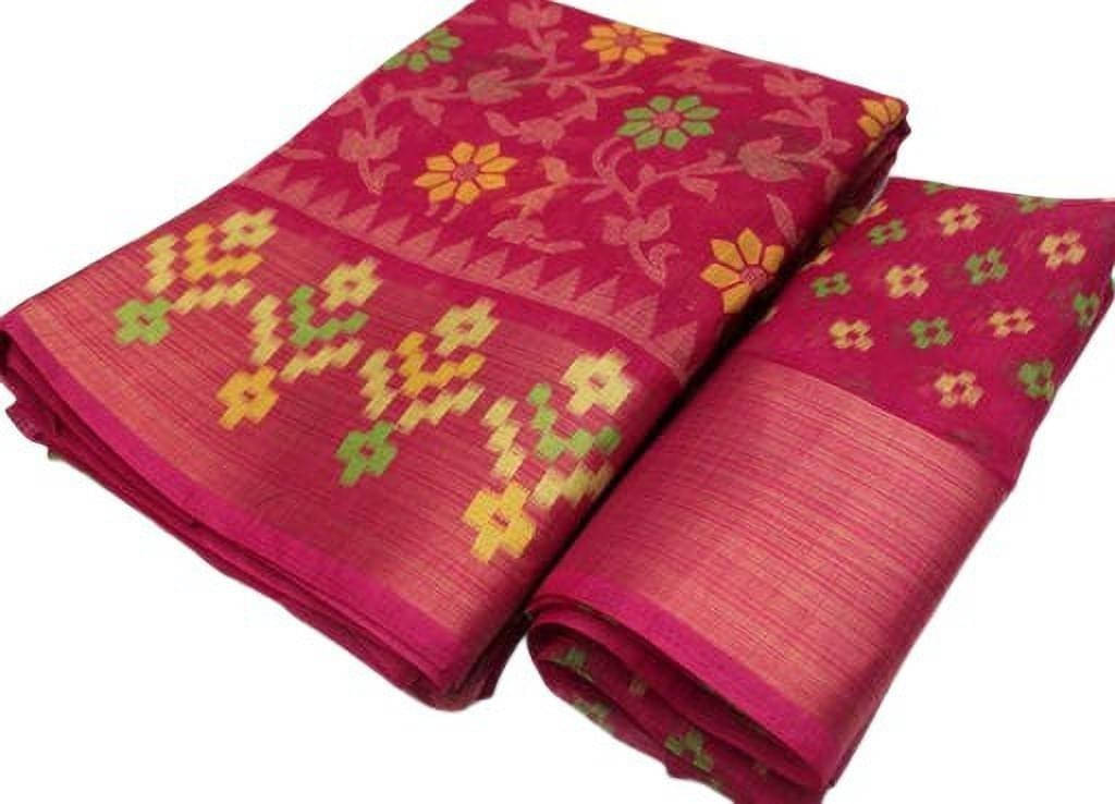     			Suali Art Silk Printed Saree With Unstitched Blouse Piece ( Yellow )