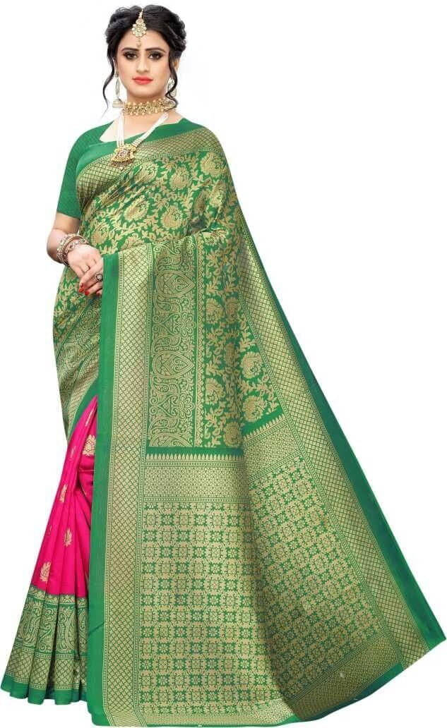     			Suali Art Silk Printed Saree With Unstitched Blouse Piece ( Multicolor )
