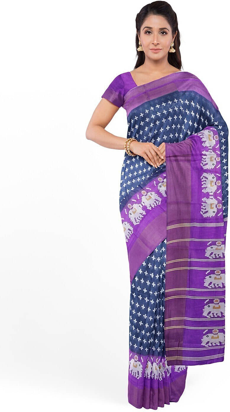     			Suali Art Silk Printed Saree With Unstitched Blouse Piece ( Grey )