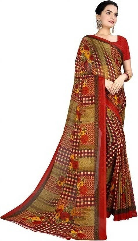 Suali Art Silk Printed Saree With Unstitched Blouse Piece ( Multicolor ) Suali Art Silk Printed Saree With Unstitched Blouse Piece ( Multicolor )