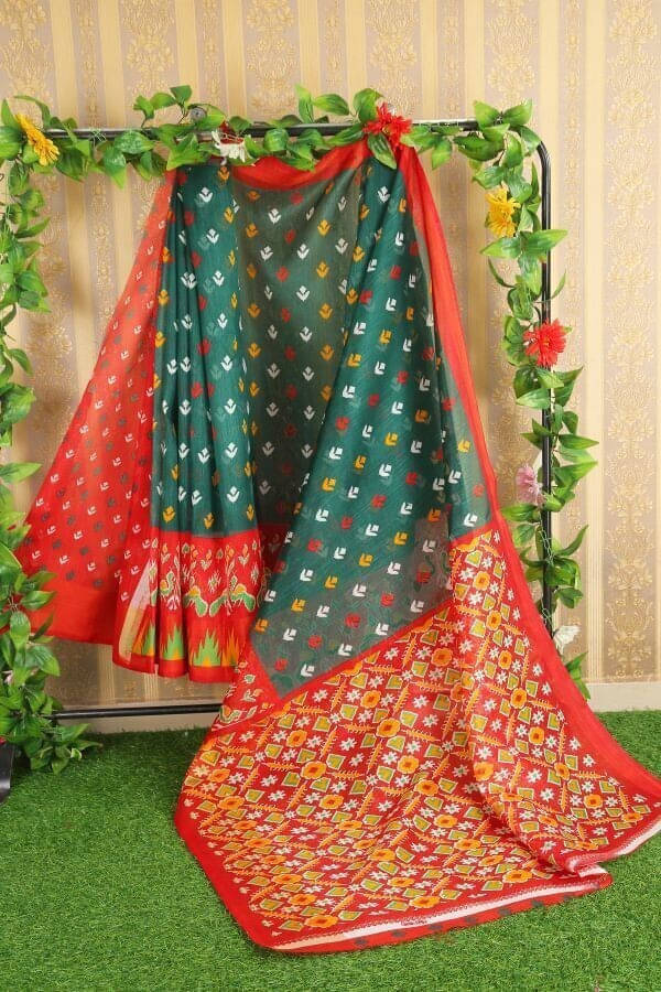     			Suali Art Silk Printed Saree With Unstitched Blouse Piece ( Multicolor )