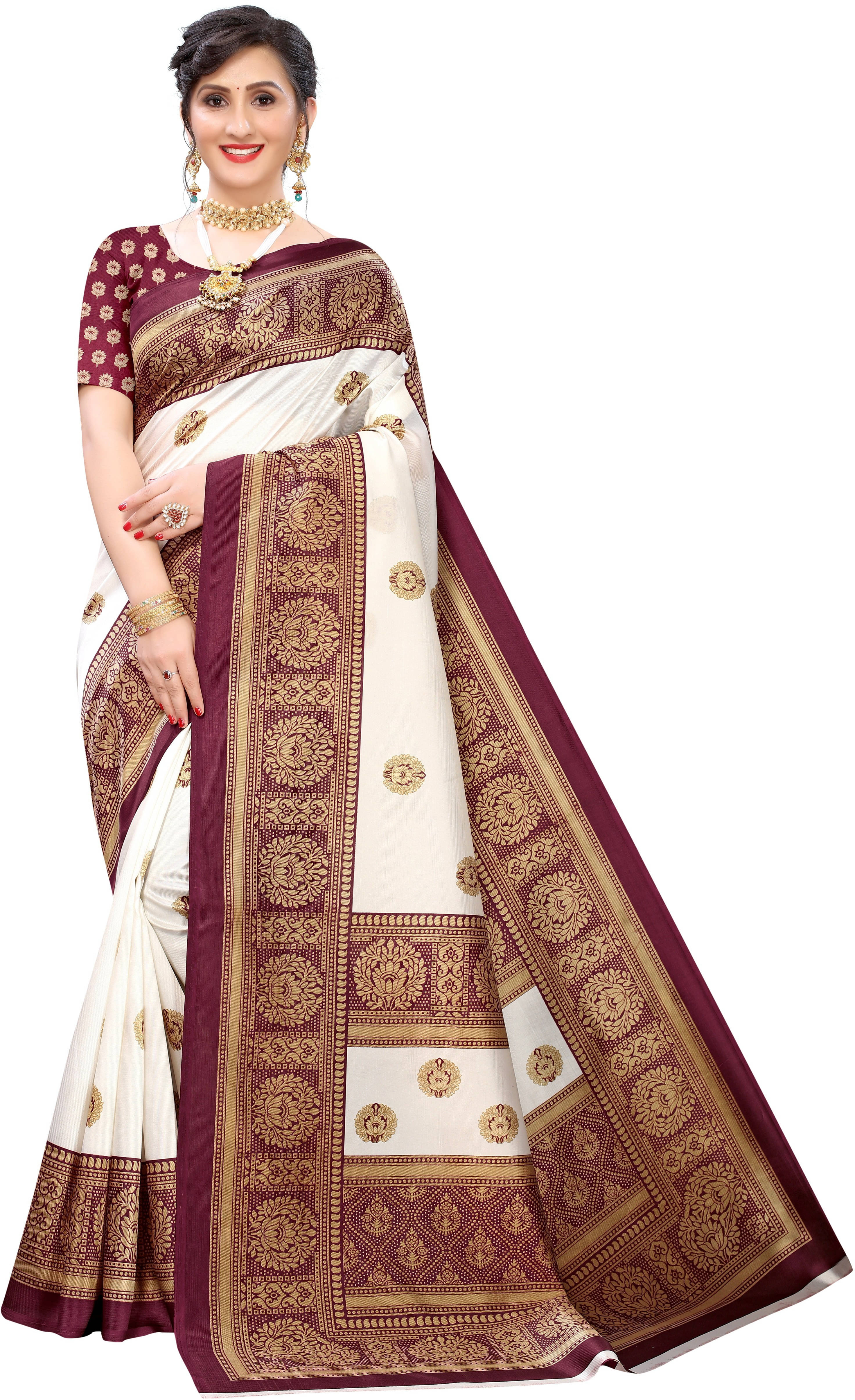 Suali Art Silk Printed Saree With Unstitched Blouse Piece ( Multicolor ) Suali Art Silk Printed Saree With Unstitched Blouse Piece ( Multicolor )