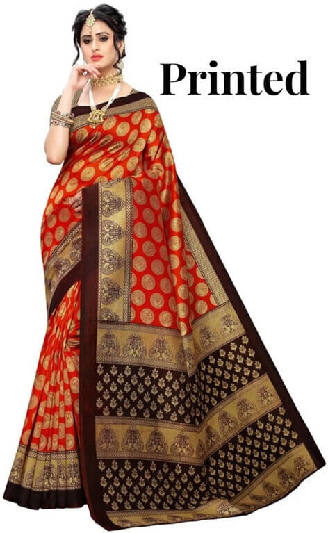Suali Art Silk Printed Saree With Unstitched Blouse Piece ( Multicolor ) Suali Art Silk Printed Saree With Unstitched Blouse Piece ( Multicolor )