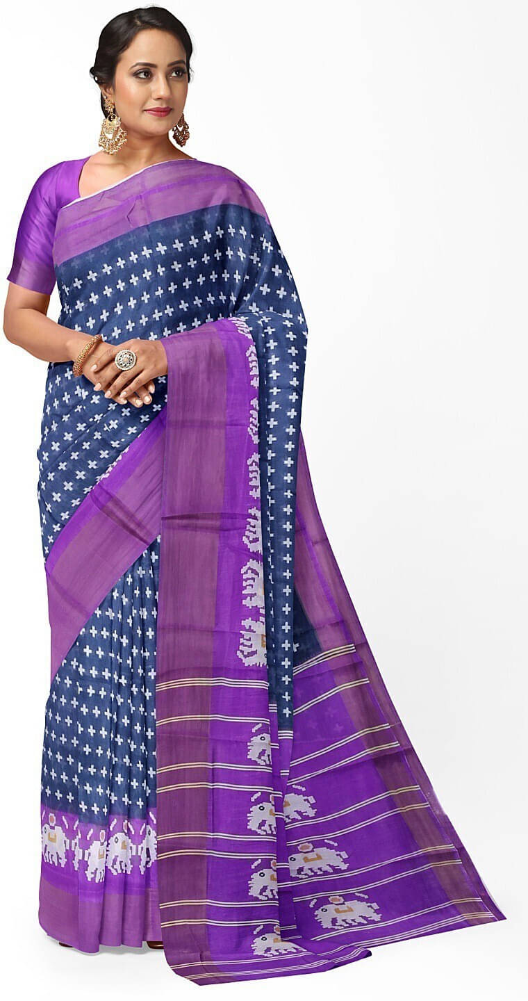     			Suali Art Silk Printed Saree With Unstitched Blouse Piece ( Grey )