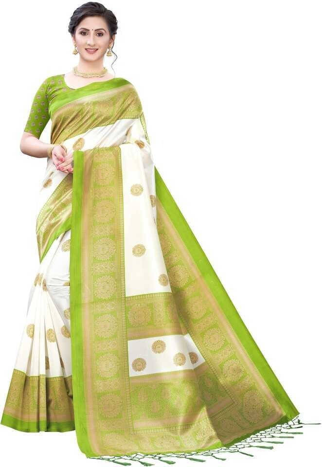 Suali Art Silk Self Design Saree With Unstitched Blouse Piece ( Green ) Suali Art Silk Self Design Saree With Unstitched Blouse Piece ( Green )