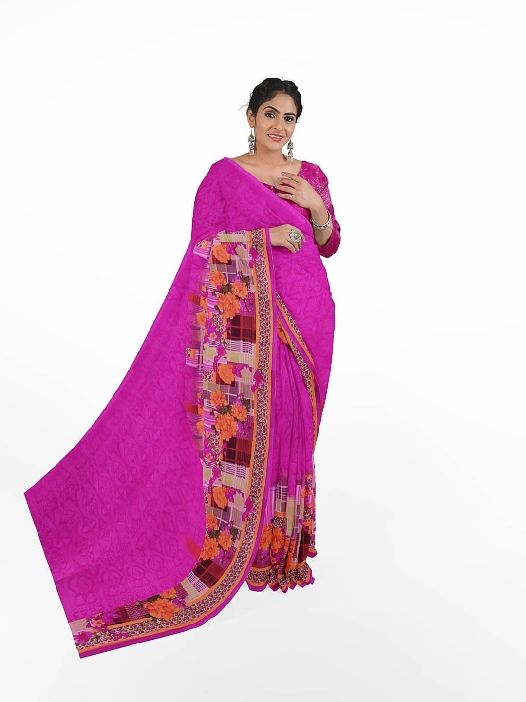     			Suali Art Silk Self Design Saree With Unstitched Blouse Piece ( Pink )