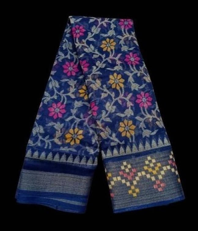     			Suali Art Silk Self Design Saree With Unstitched Blouse Piece ( Blue )