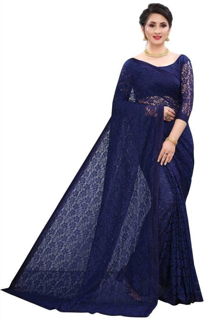     			Suali Art Silk Self Design Saree With Unstitched Blouse Piece ( Blue )