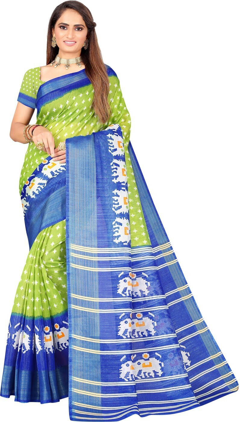 Suali Art Silk Self Design Saree With Unstitched Blouse Piece ( Green ) Suali Art Silk Self Design Saree With Unstitched Blouse Piece ( Green )