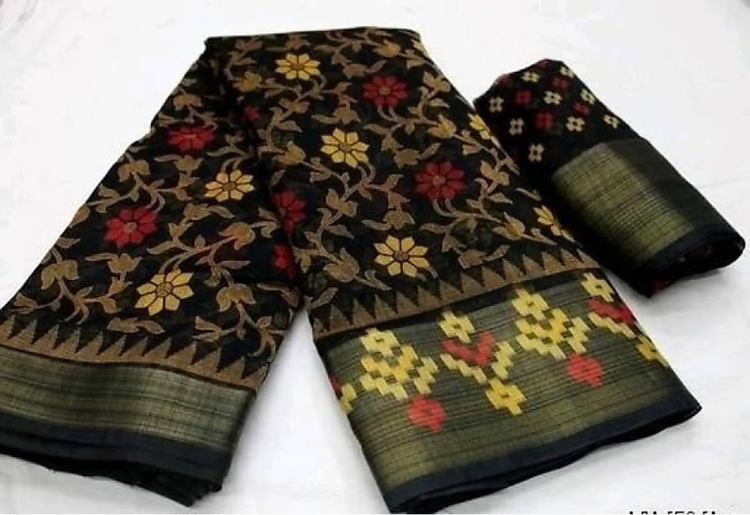     			Suali Art Silk Self Design Saree With Unstitched Blouse Piece ( Black )